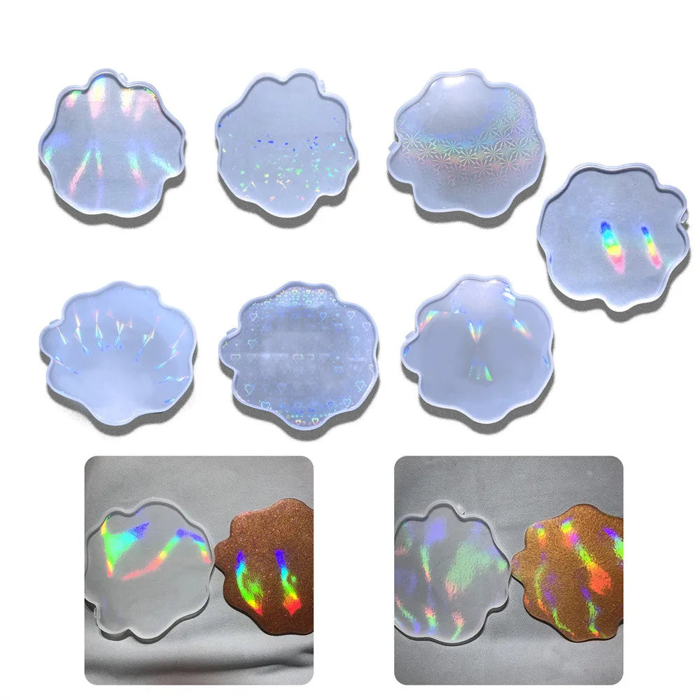 Water Spot + Shapes Holographic Coaster Silicone Molds