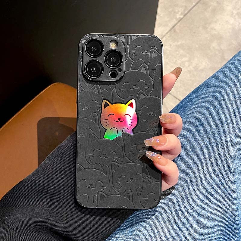 Holo Cartoon Cats iPhone Casr