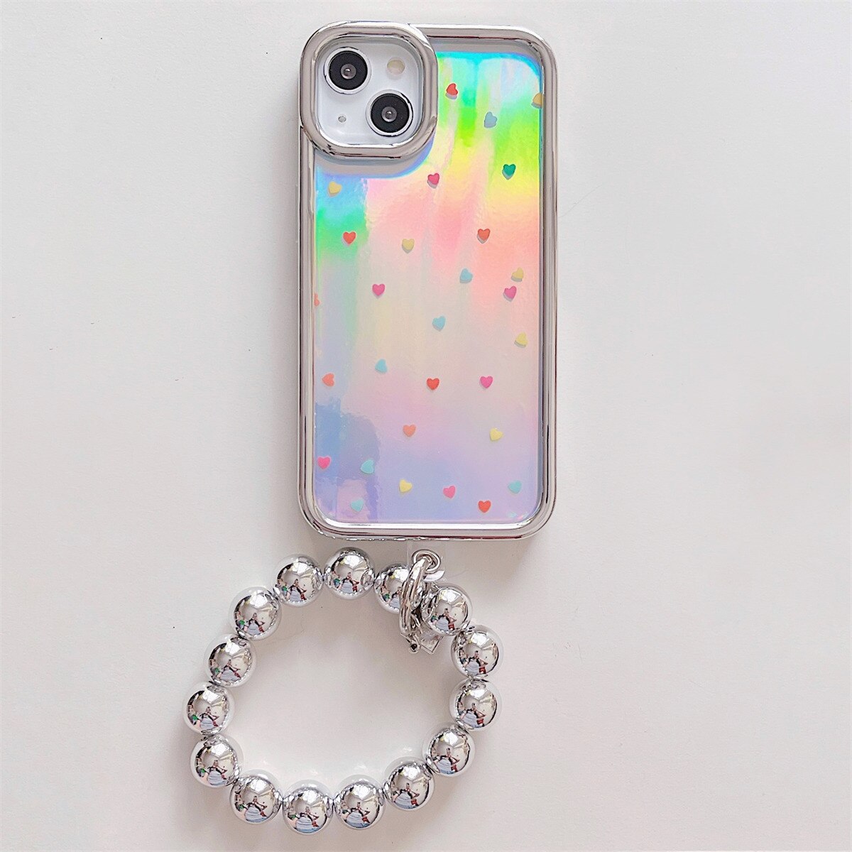 Holo Electroplated Love Heart iPhone Case