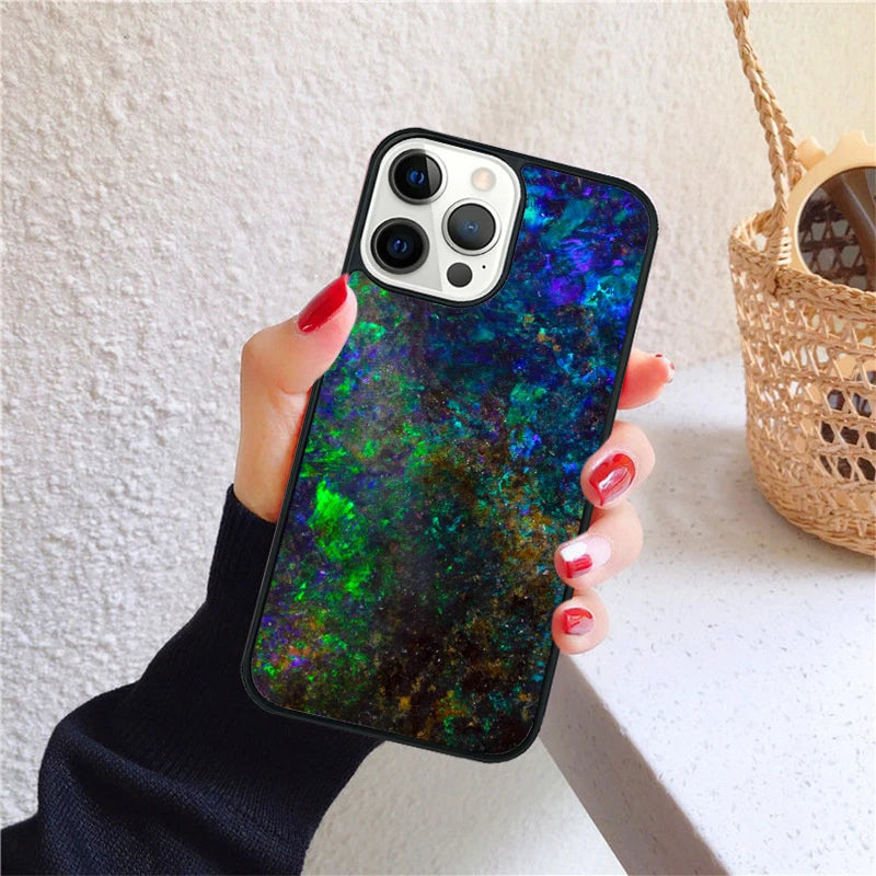 Geode opal iridescent marble Phone Case