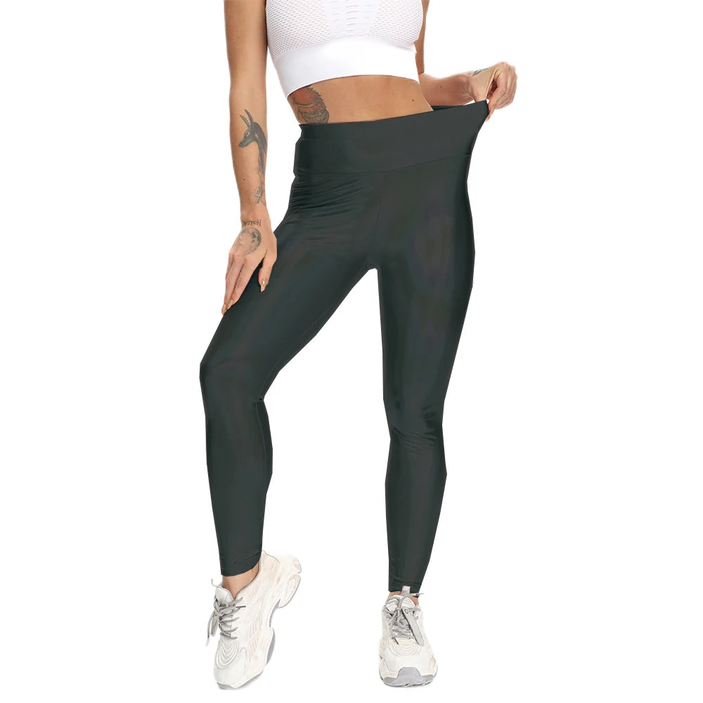 Shiny Laser Stretchy Leggings Women