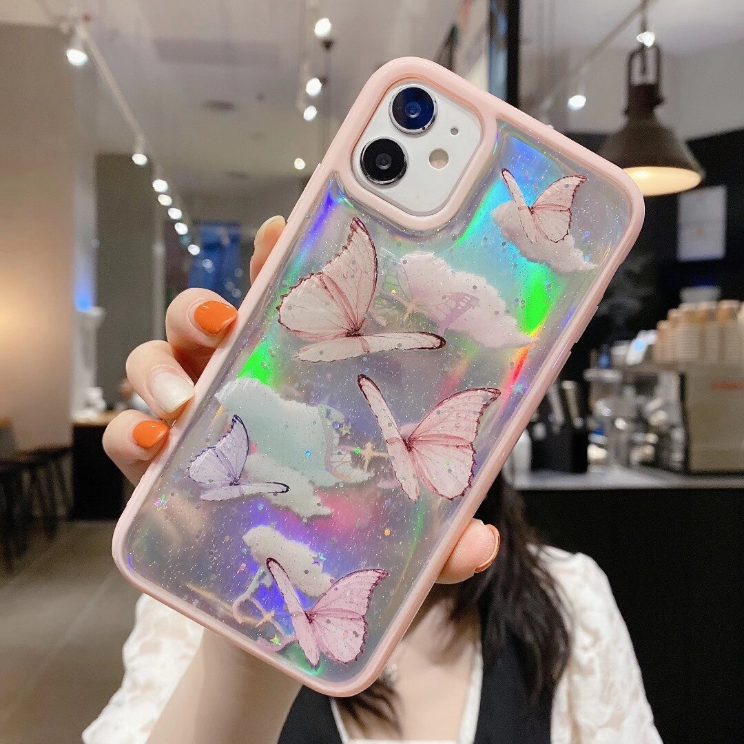 Holo Cute Butterfly iPhone Case