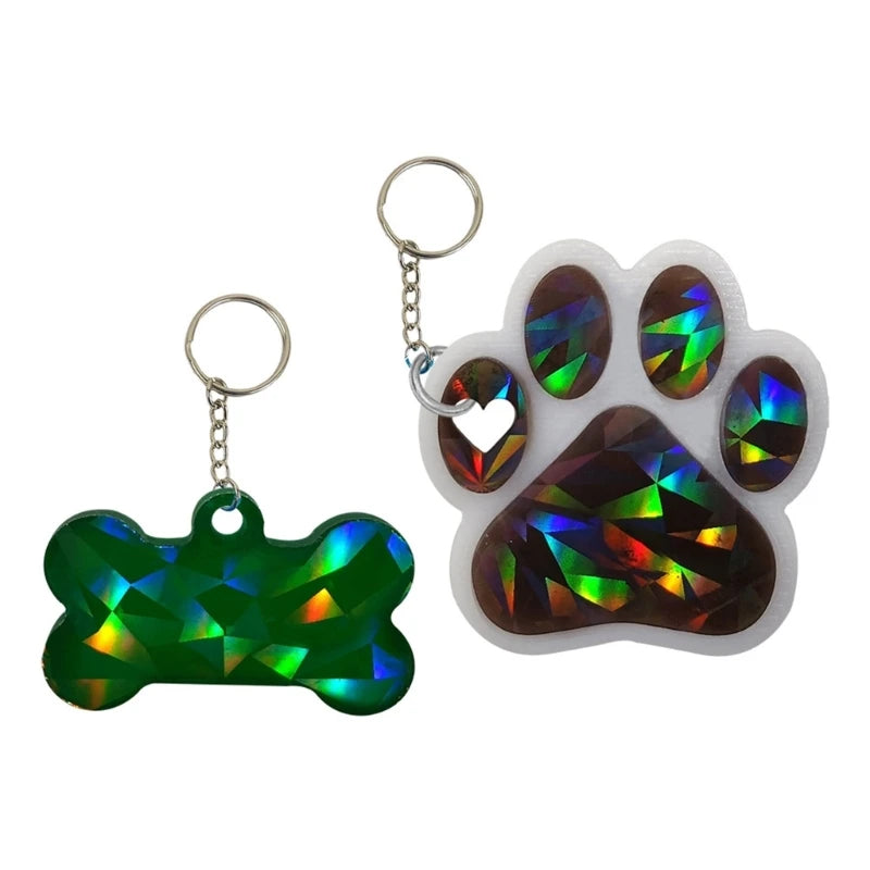 DIY Holographic Heart Cats Paw Bone Charm Silicone Mold