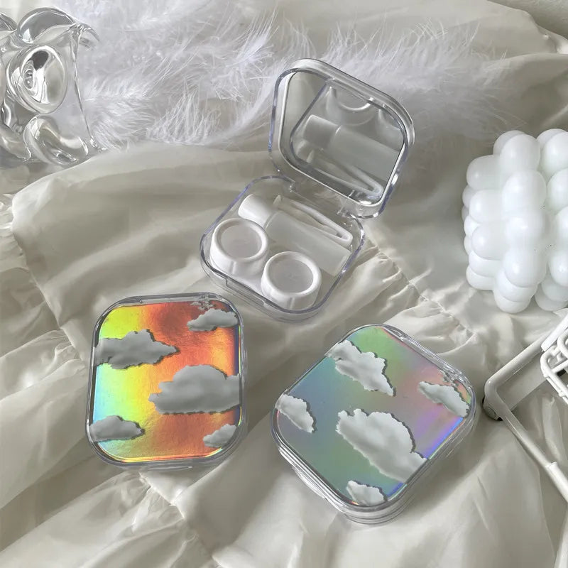 Holo Clouds Contact Lens Storage Box Portable Travel Contact Lens Case