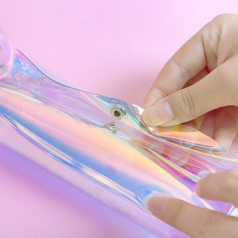 Clear Iridescent Pencil Case