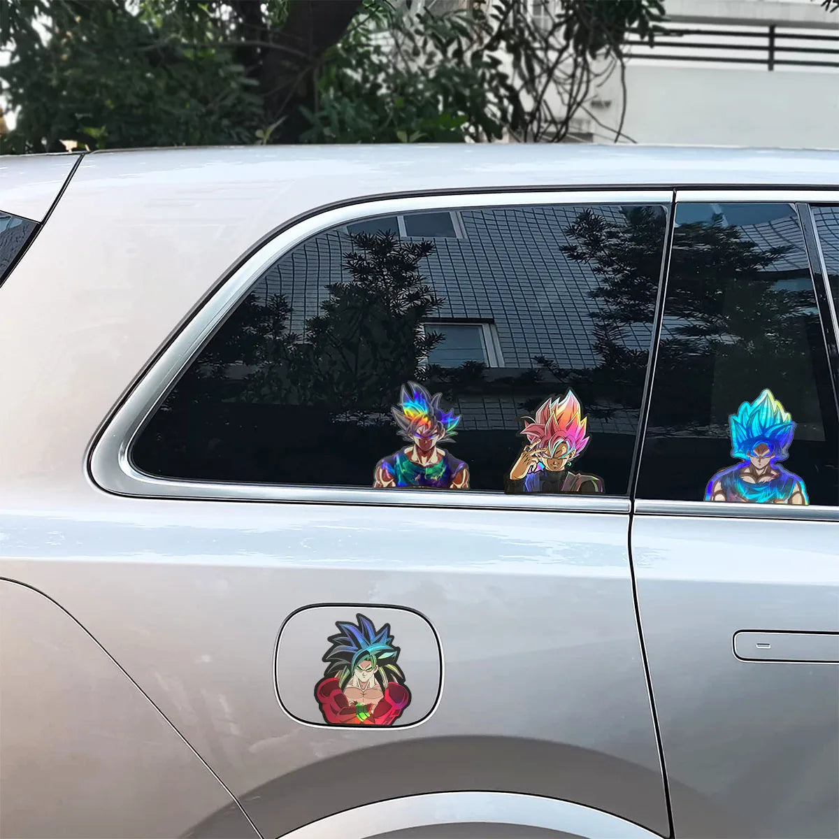 4 piece/set  Holographic Stickers Anime Laser Stickers Waterproof for Car Laptop Wholesale decals