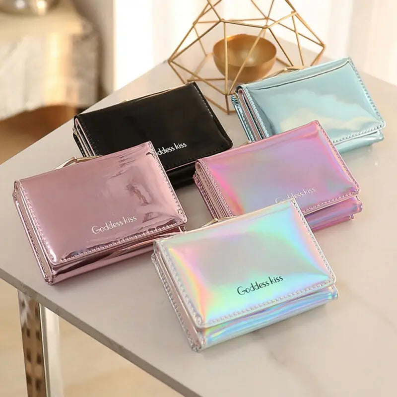 Short Small Holo Coin Purse Wallet