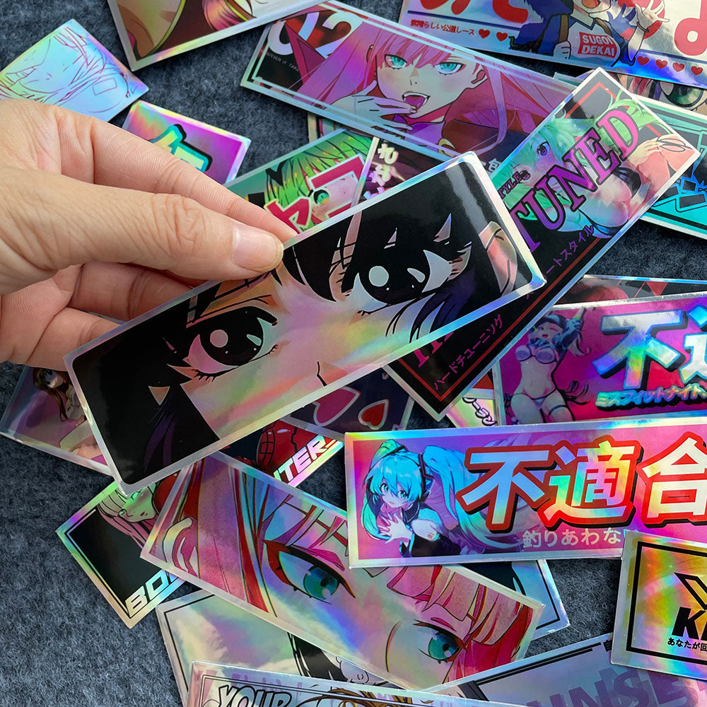 Binary Modification Girl Holographic Car Stickers