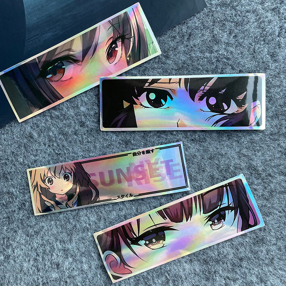 Binary Modification Girl Holographic Car Stickers