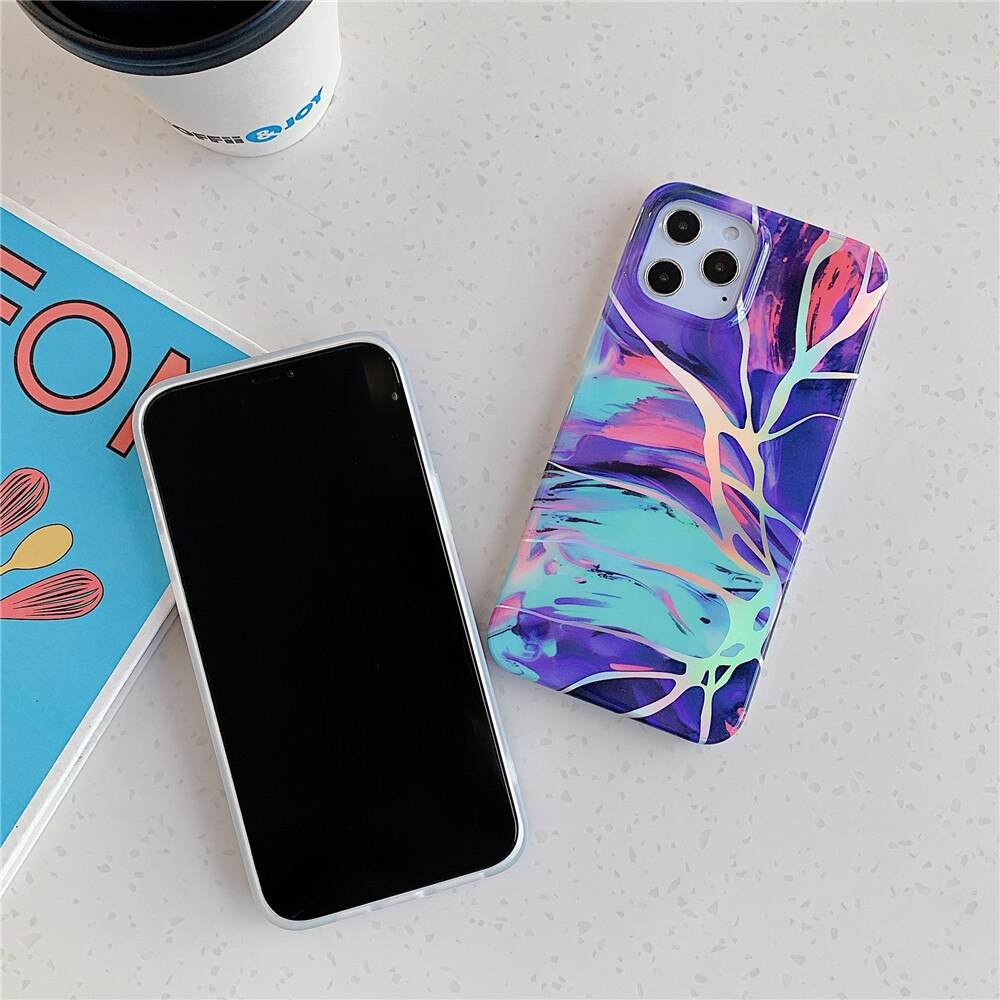 Holo Marble Case Soft Silicone iPhone Case