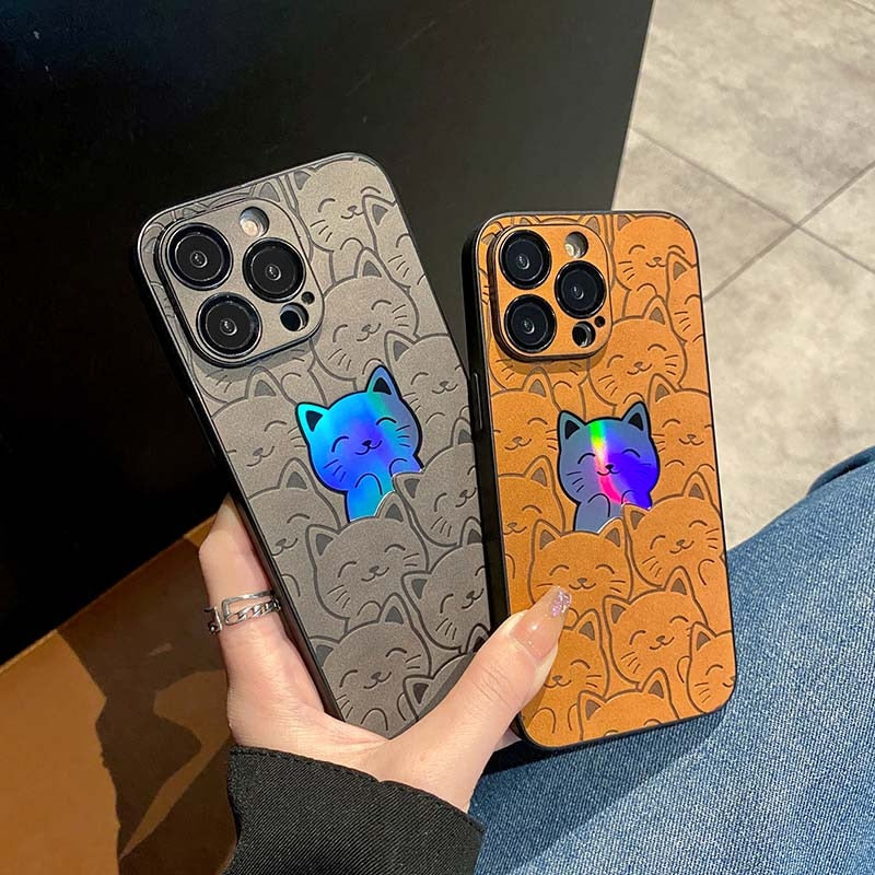 Holo Cartoon Cats iPhone Casr