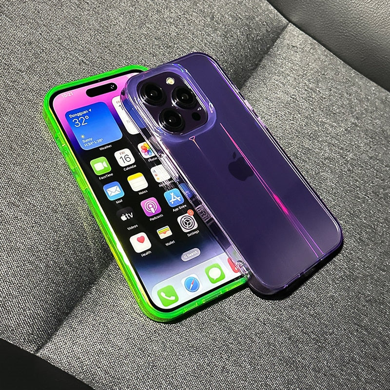 Holo Neon Transparent iPhone Case