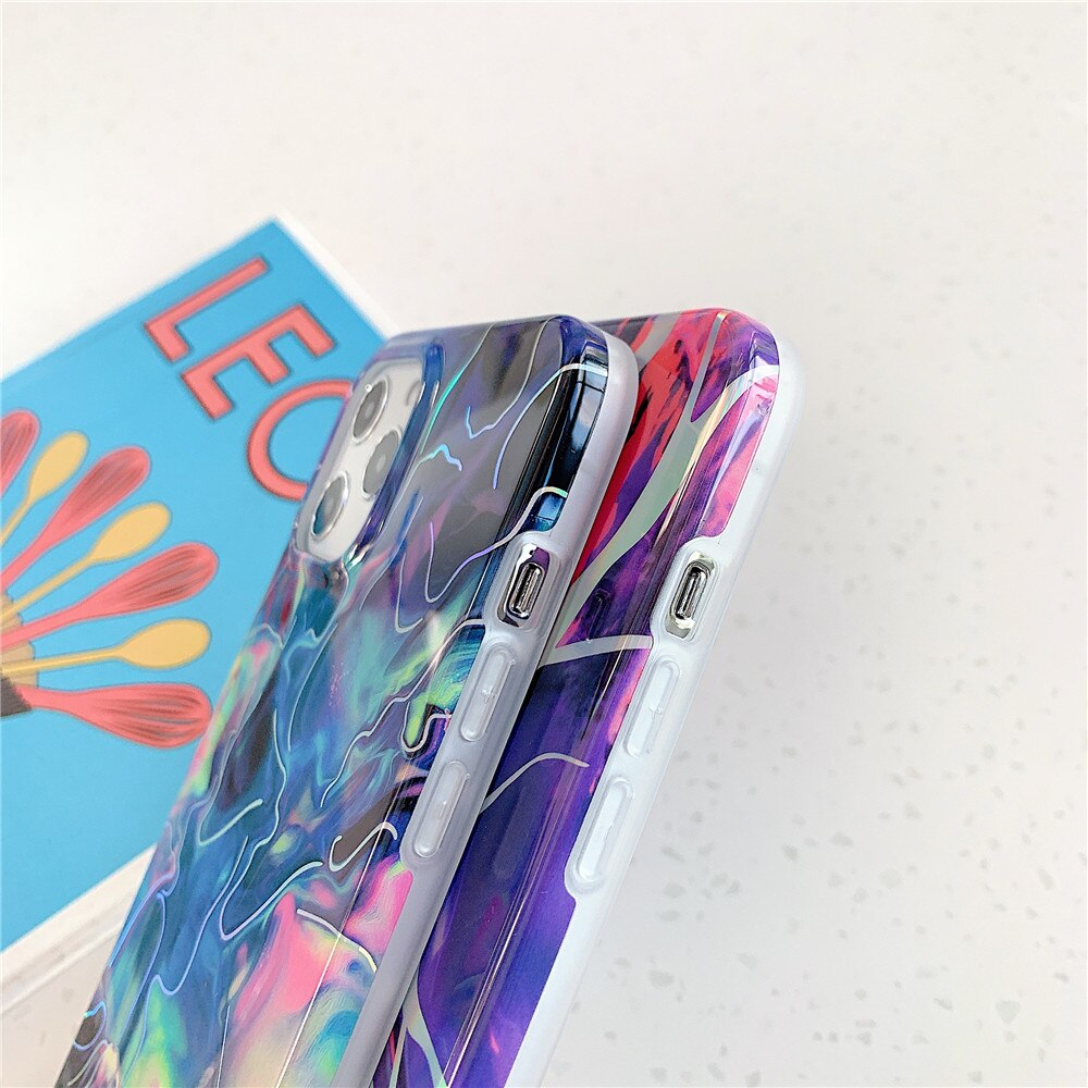 Holo Marble Case Soft Silicone iPhone Case