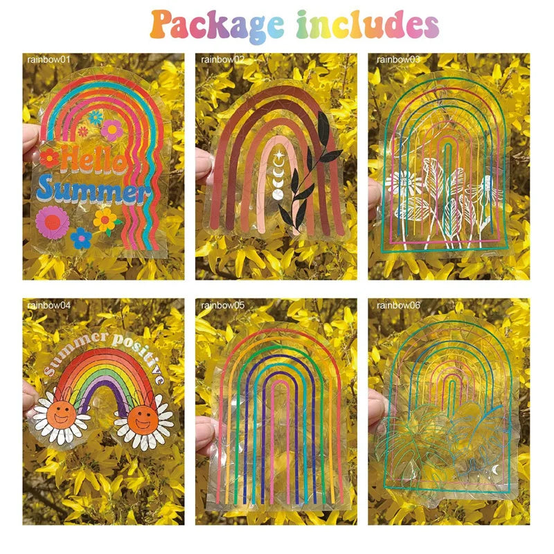 6Pcs Electrostatic Sun Catcher Sticker