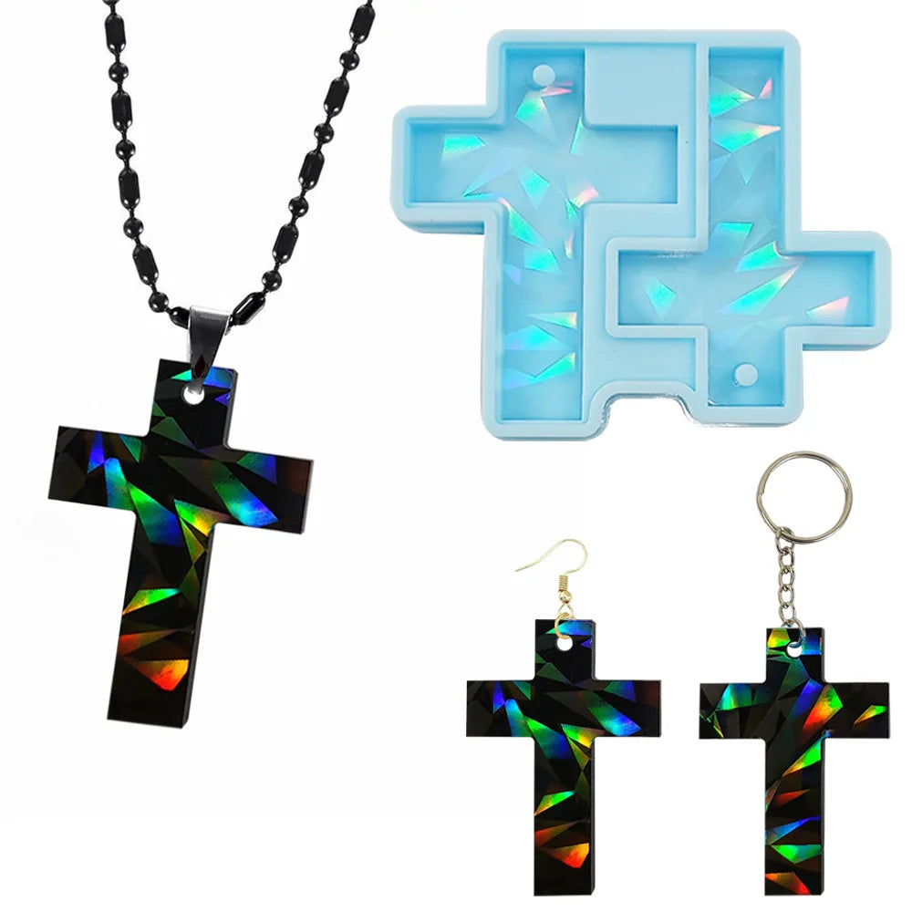 Holo Cross Earring Silicone Mold DIY