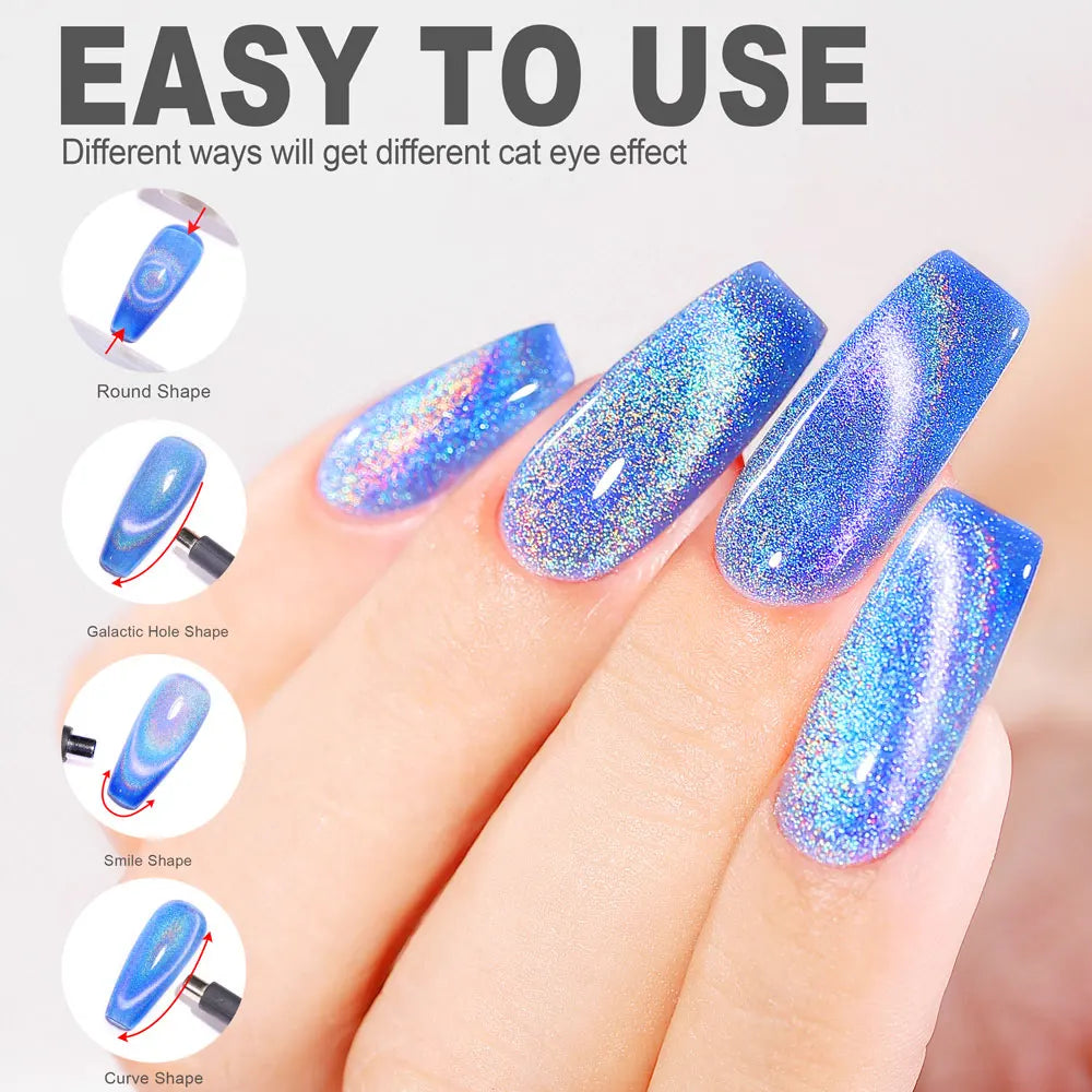 Holo Cat Eye Nail Gel Polish