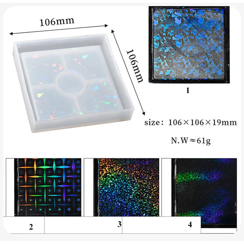 Holo Silicone Coaster Mold for Epoxy Resin