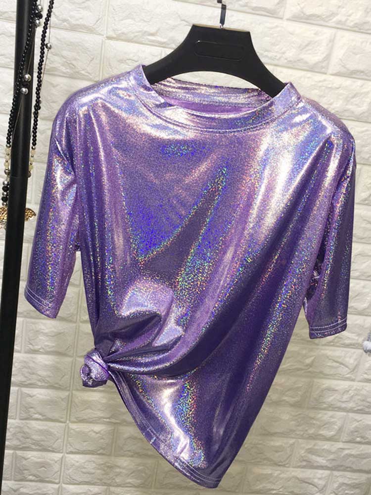 Holographic Bright ‘Silk' Tops