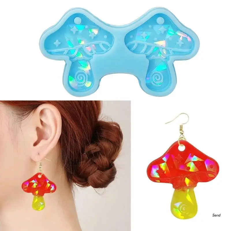 Holographic Mushroom Earrings Resin Mold