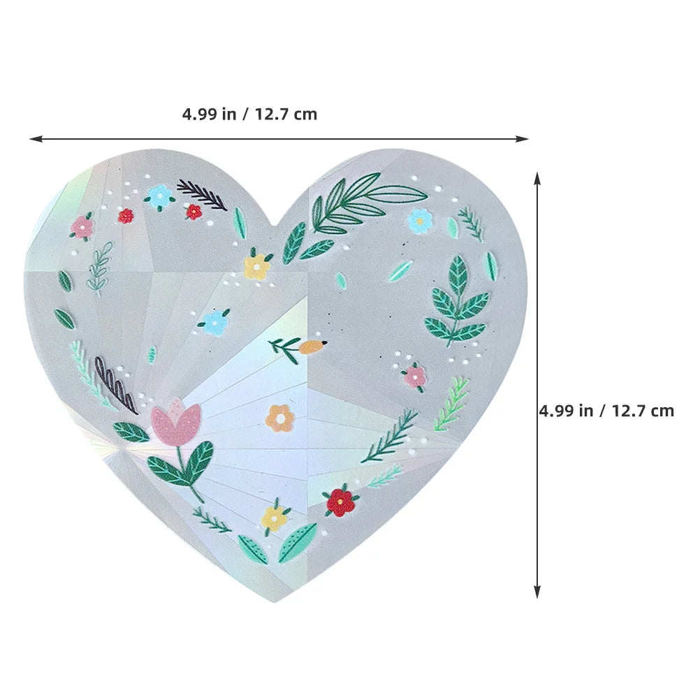 Floral Heart Glass Sun Catcher Prism Sticker