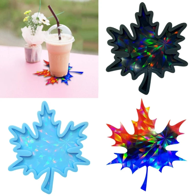 Holographic Maple Leaf Coaster Mold