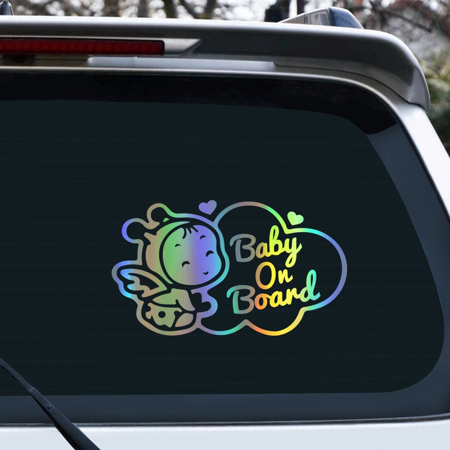 Holographic Baby/Kids On Board Car Vinyl Stickers