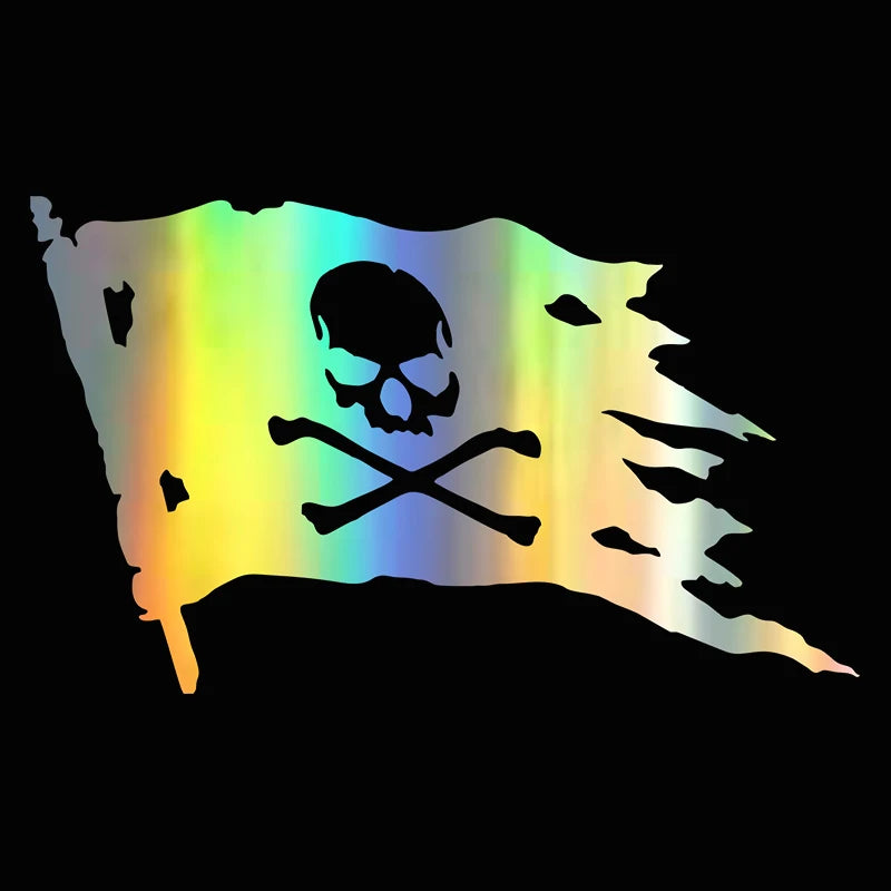 Holo Jolly Roger Pirate Flag Vinyl Sticker