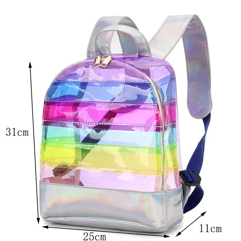 Holo Stripes Transparent Book-bag