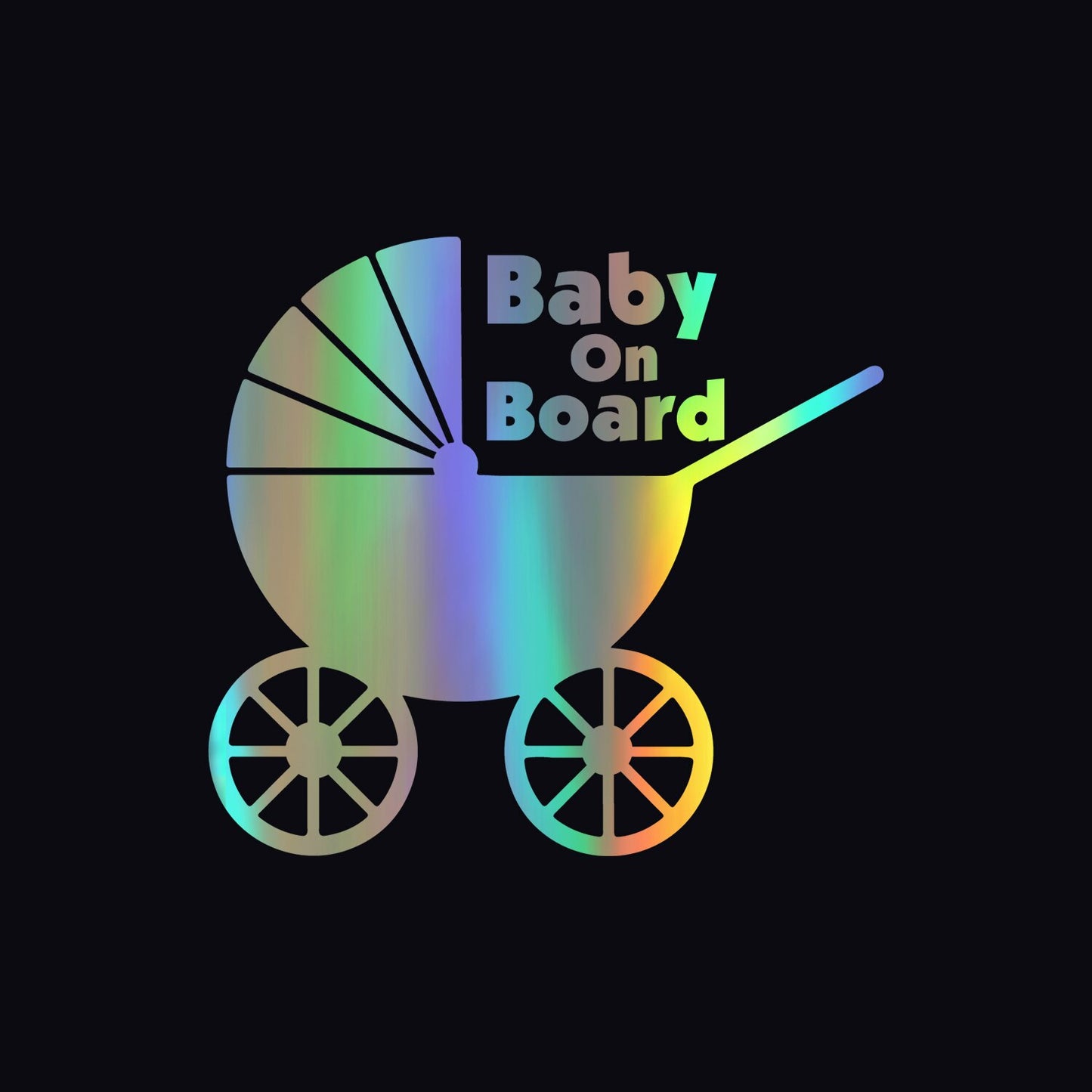 Holographic Baby/Kids On Board Car Vinyl Stickers