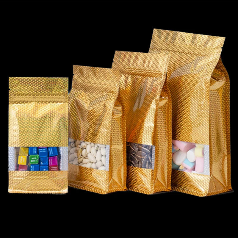 Golden Holo Aluminum Foil Ziplock Bags