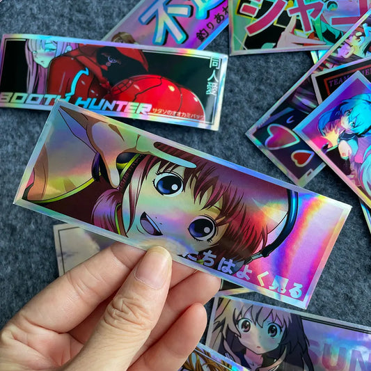 4Pcs JDM Anime Stickers Holo Decal