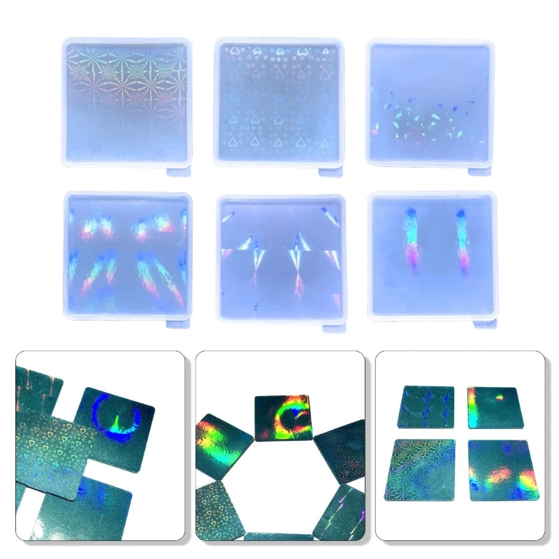 Holographic Square Crystal Coaster Mold