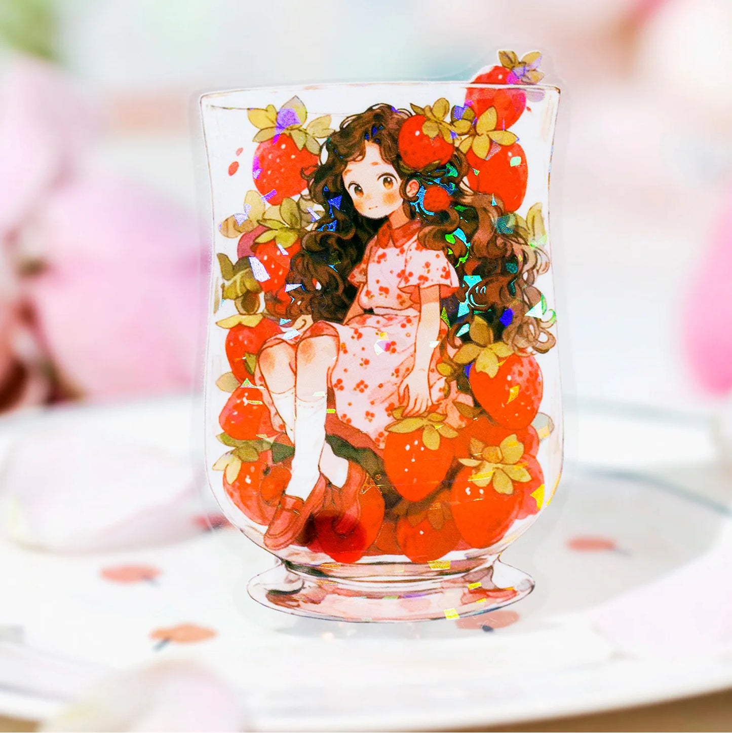 Kawaii Sweet Fruit Girl Holo Sticker