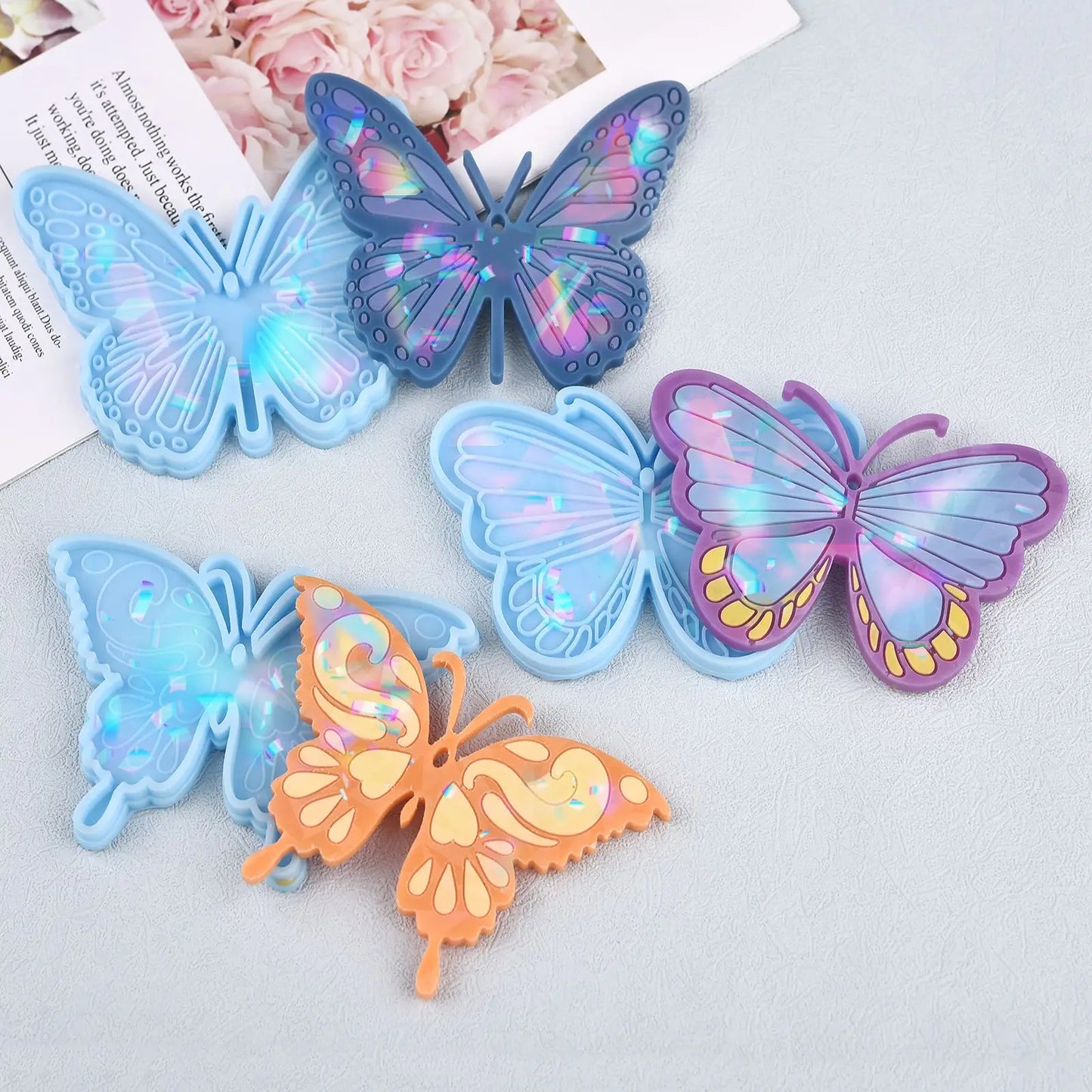 DIY Holo Star/ Moon /Butterfly Earring Pendant  Silicone Mold