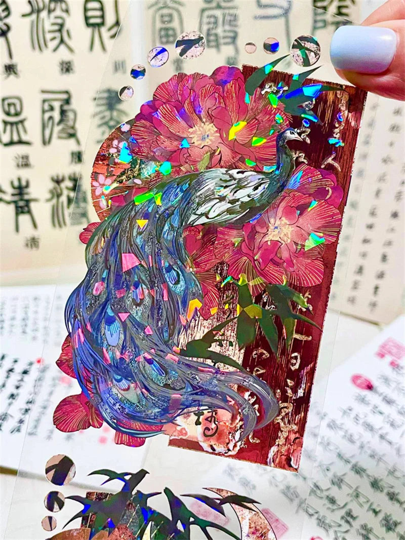 Beauty Peacock Animal Shiny PET Tapes