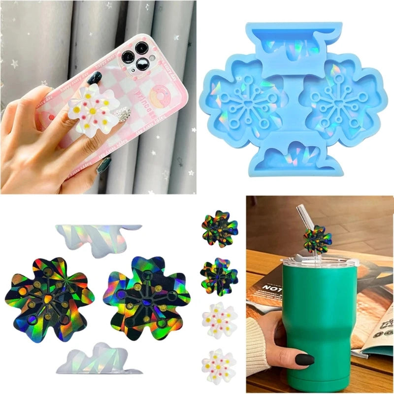 Holographic Bowknot Straw Topper Silicone Mold DIY