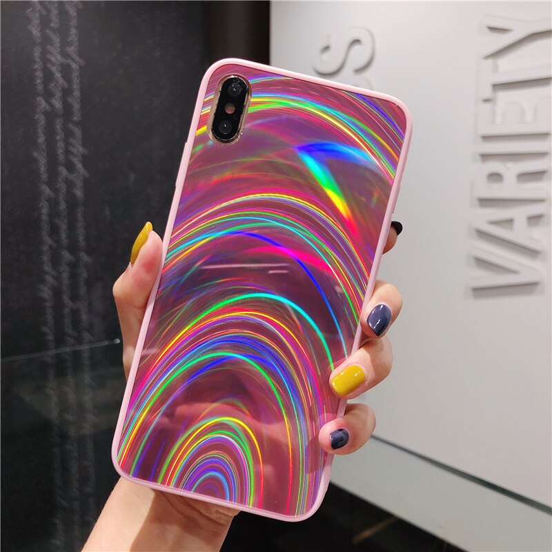 Holo Vibes Rainbow iPhone Case