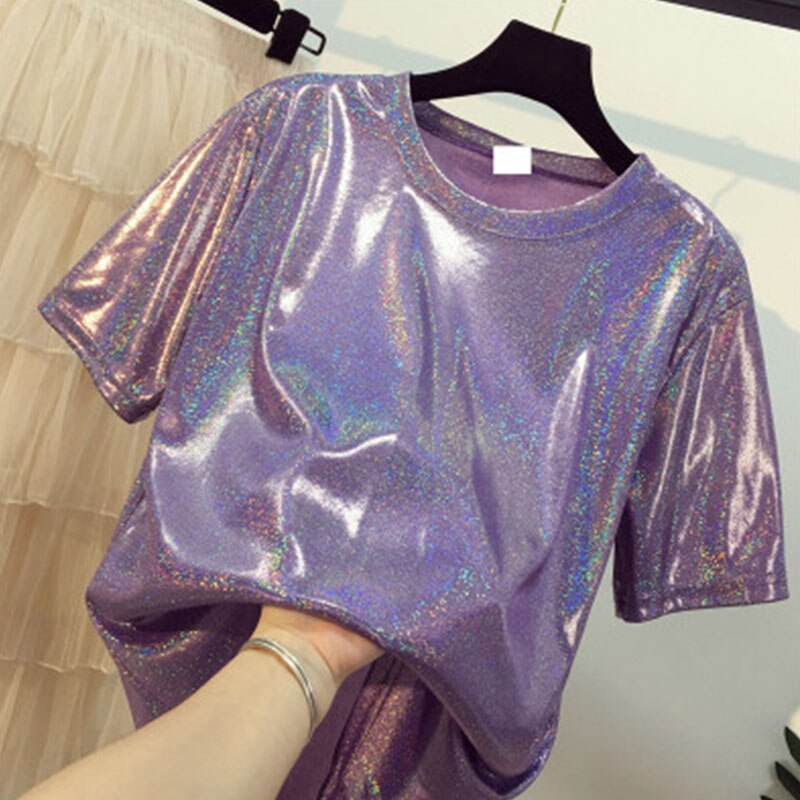 Holographic Bright ‘Silk' Tops