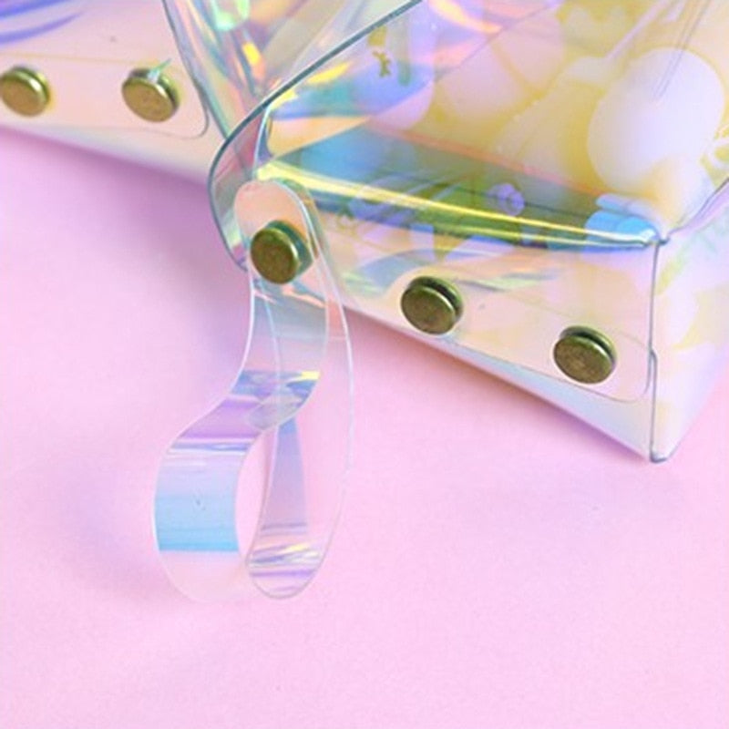 Clear Iridescent Pencil Case