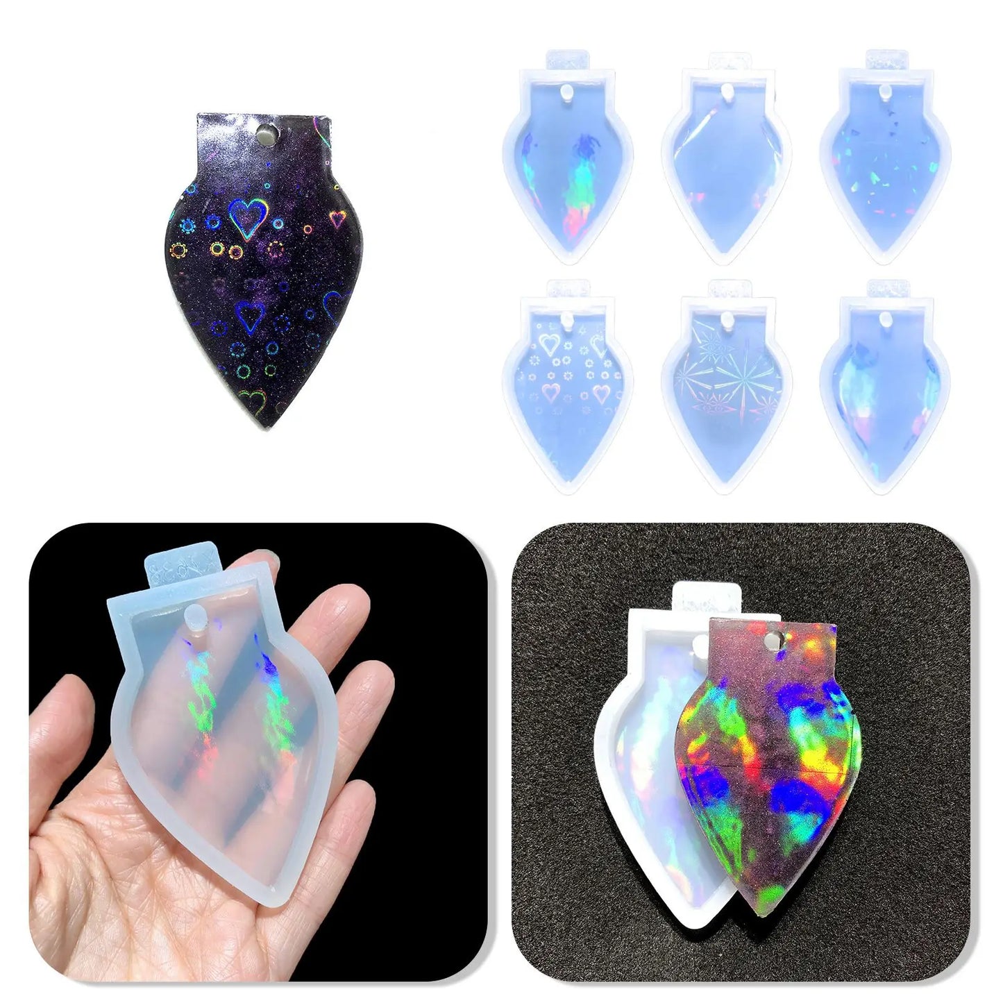 Assorted Holiday Holographic Silicone Moulds