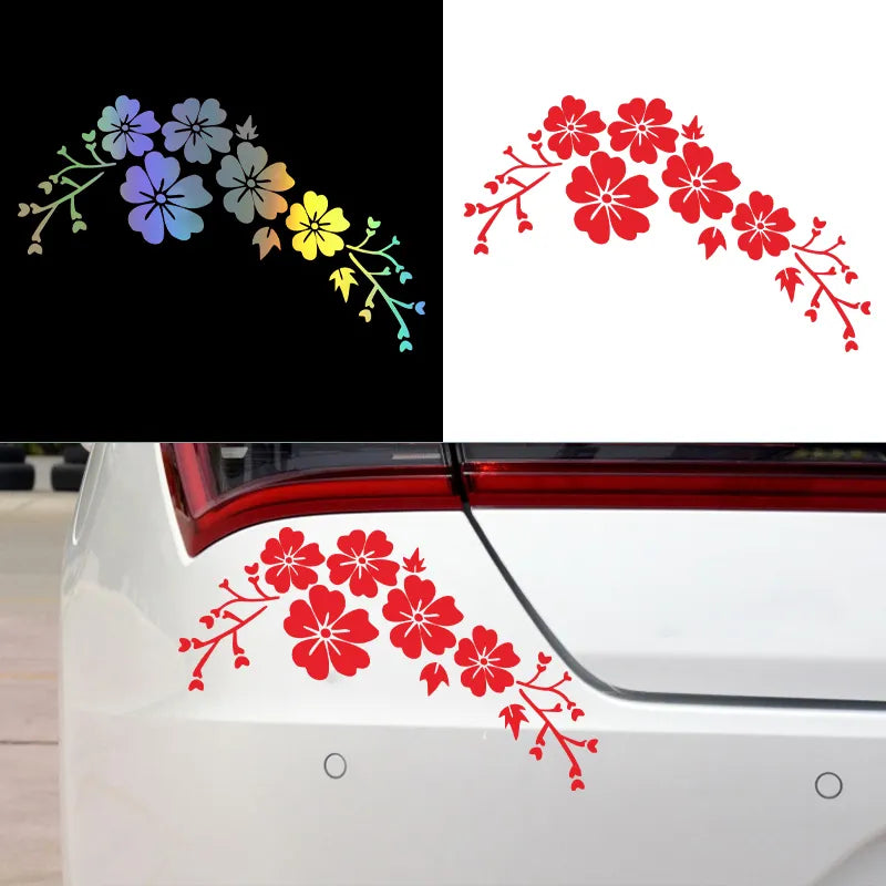 Holo Flower Blossom Decal Car Stickers