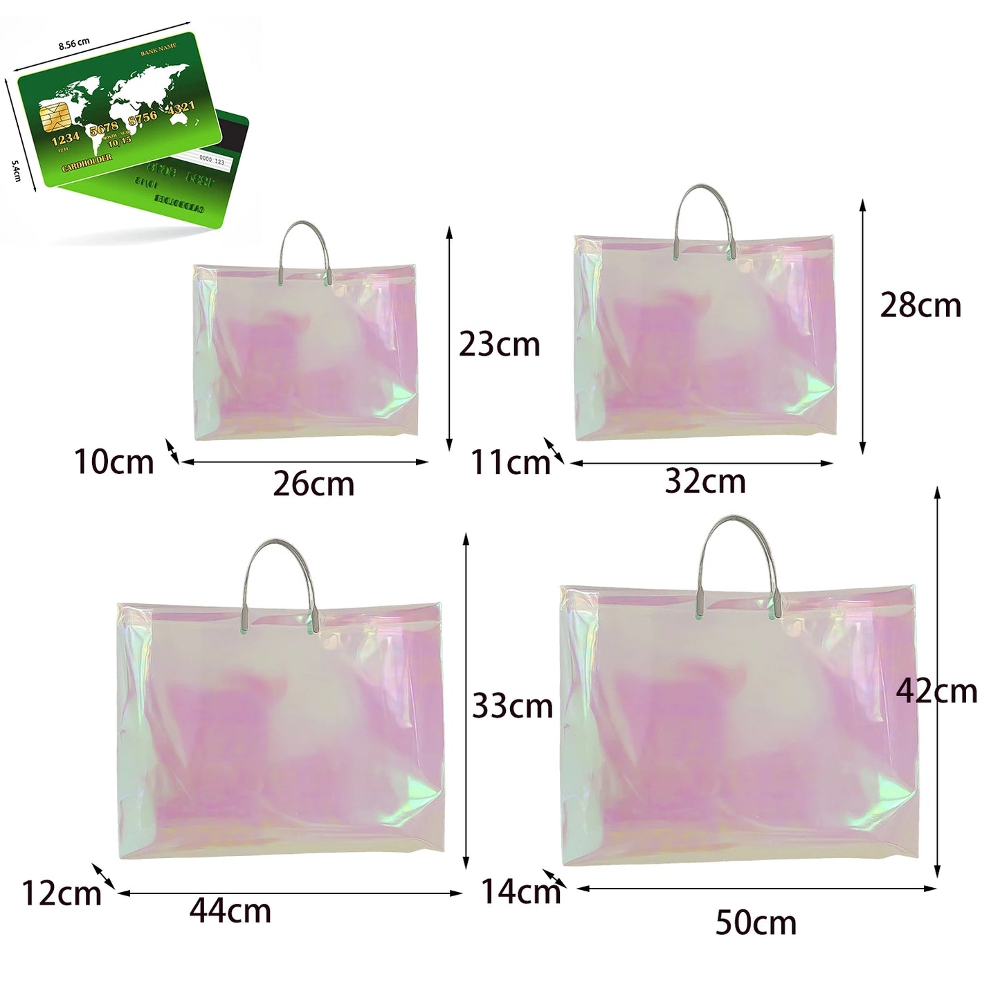 Holo Waterproof Transparent Handbag / Shoulder Bag Reusable Portable Pouch