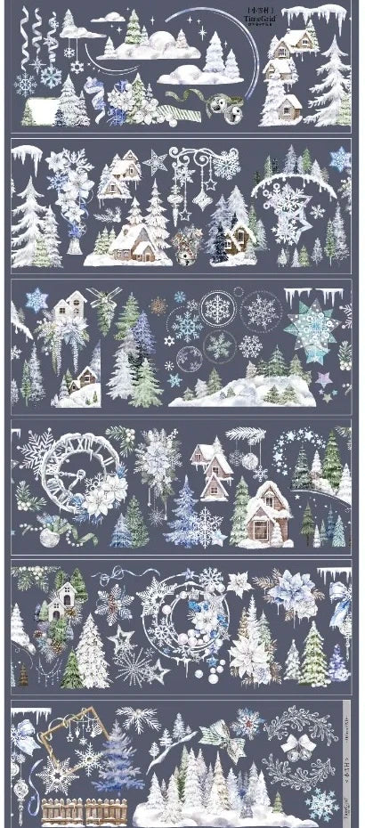 Snowing Village Landcape Washi PET Tape