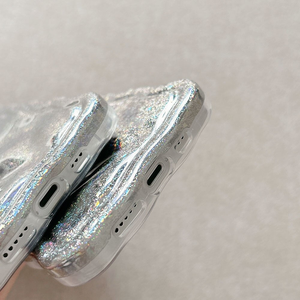 Holo Star Glitter Silver iPhone Case