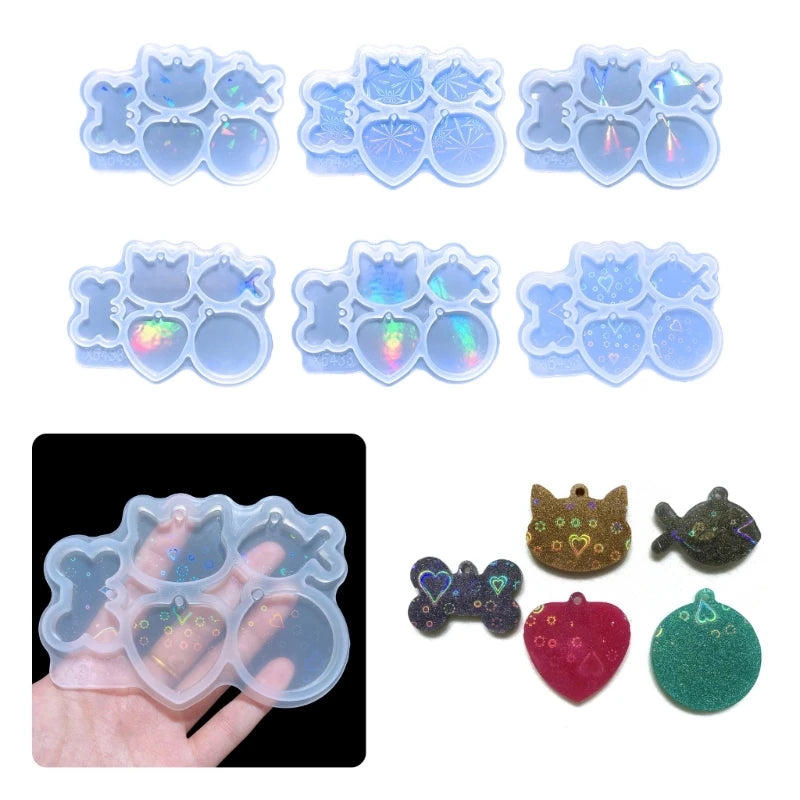 DIY Holographic Pets Charm Silicone Molds