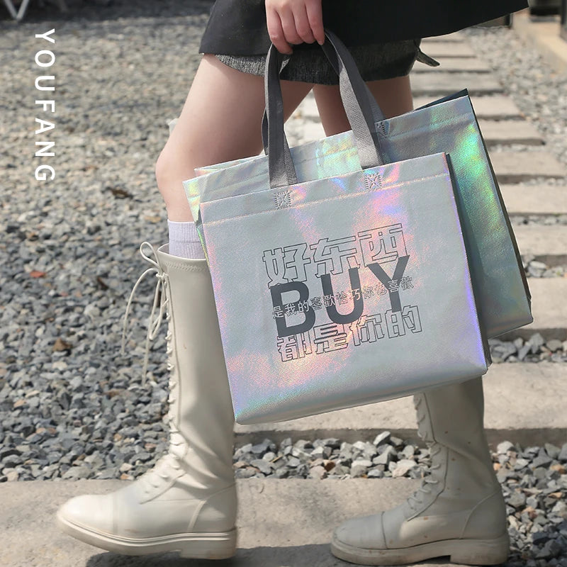 10pcs Holo Non-woven Shopping Bags