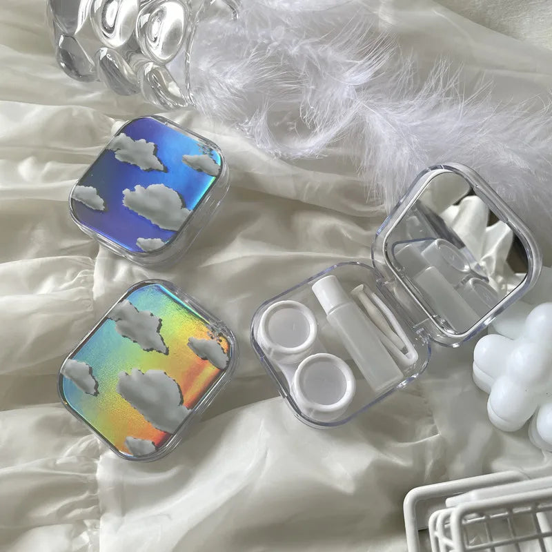 Holo Clouds Contact Lens Storage Box Portable Travel Contact Lens Case