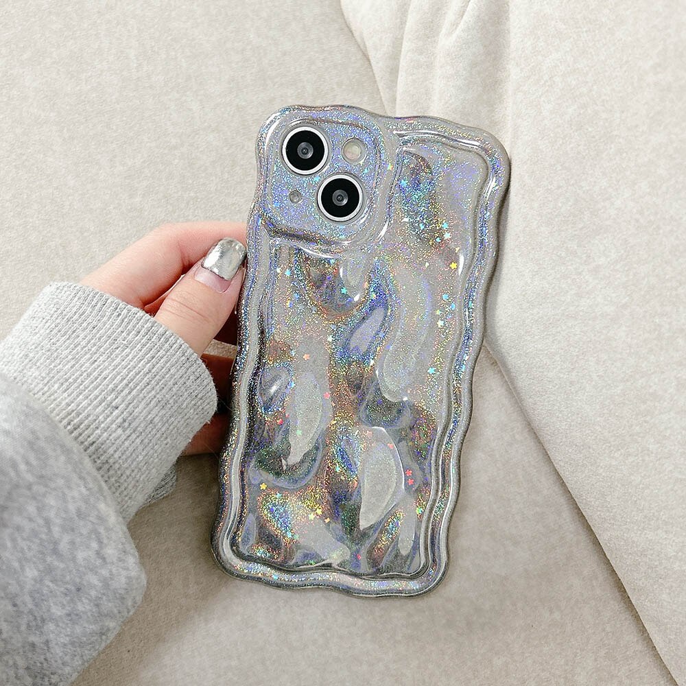 Holo Star Glitter Silver iPhone Case