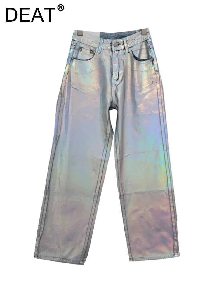 Holo Coating Denim Pants