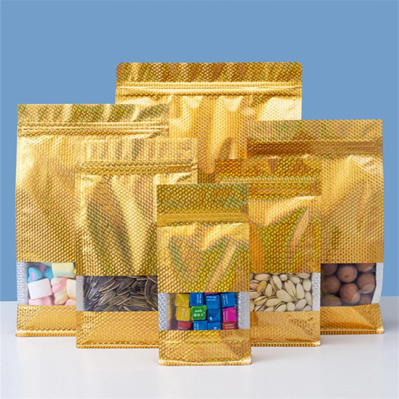 Golden Holo Aluminum Foil Ziplock Bags